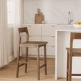 thumbnail image 3 of Joyyskill Wood Bar Stools Set of 2, Counter Height Barstools Armless Farmhouse Wooden Bar Dining Chairs with Solid Wood Legs, Brown, 3 of 8