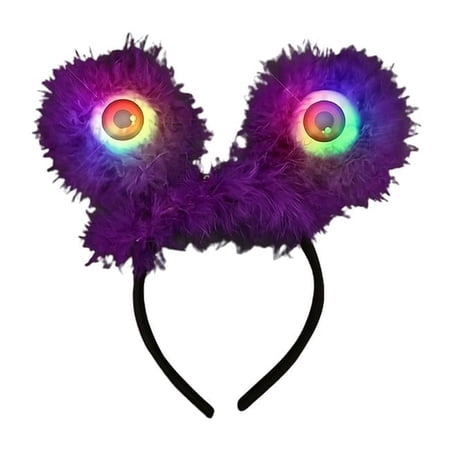 Light Up Furry Monster Wiggly Eyes Head Bopper