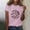 Pink, variant on Tittly T Shirts for Women Tshirts Shirts Women's Fashion Casual Baseball Print Short Sleeve Top T Shirt Summer Tops Graphic Tees Black L