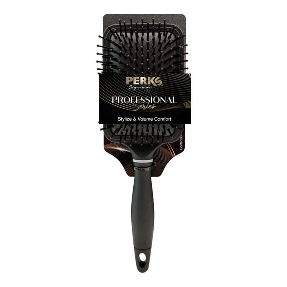 Cepillo para cabello PERKS Signature Professional Series Acolchonado rectangular, negro