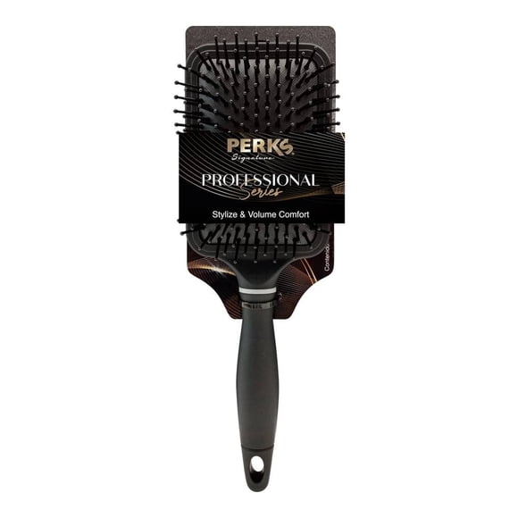 Cepillo para cabello PERKS Signature Professional Series Acolchonado rectangular, negro