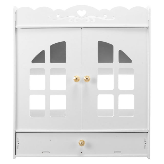 OULII Wall Storage Cabinet for Renters White Plastic Multi-layered 1Pack