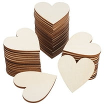 FRCOLOR 50 Pcs Wooden Hearts For Crafts Heart Shaped Wood Slices Wooden Heart Ornaments Wooden Shapes For Crafts