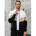 thumbnail image 3 of Fexilor Mens Lightweight Jacket Casual Bomber Jacket Color Block Varsity Coat, 3 of 6
