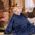 thumbnail image 2 of Oversized Blanket Sweatshirt, Sherpa  Fleece Hoodie, Super Soft Warm Comfortable Pullover with Large Front Pocket for Boys Girls Teens Kids(7-13 yr), 2 of 7