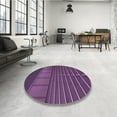 thumbnail image 4 of Ahgly Company Machine Washable Indoor Square Transitional Plum Purple Area Rugs, 5' Square, 4 of 7