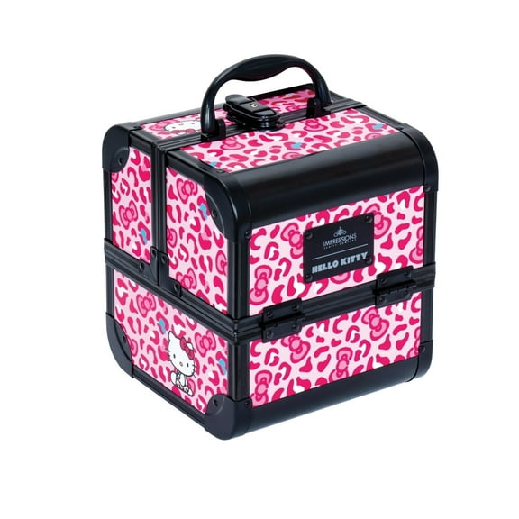 Impressions Vanity Hello Kitty SlayCube Makeup Travel Case with 2 Extendable Trays(Pink Animal)