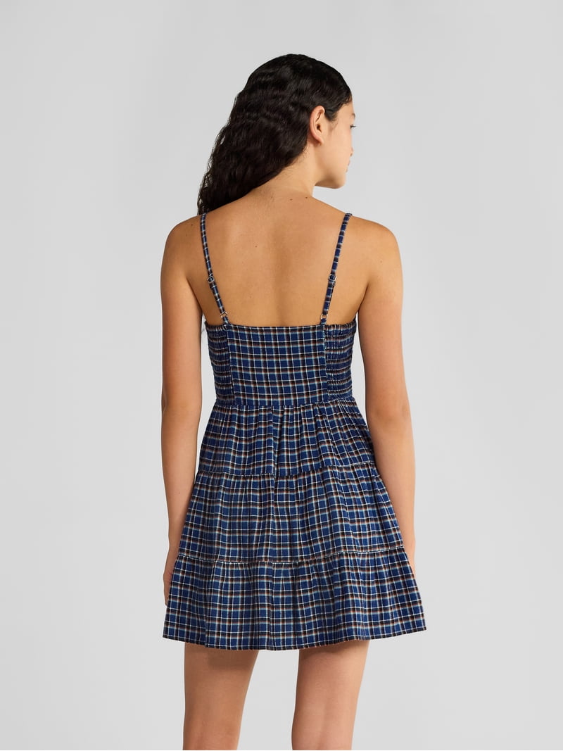 No Boundaries Woven Flannel Dress, Women's - Walmart.com