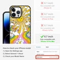 thumbnail image 2 of Magnetic Case for iPhone 14 Pro Max, 10ft Military-Grade Protection, Compatible with Magsafe, Shockproof Phone Case for iPhone 14 Pro Max - 70's Psychedelic Groovy Art - Clear Black, 2 of 7