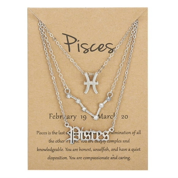 Sky Necklace under $5! Staron Ancient English Letter Twelve Chain Silver Alloy for Women Party Wear