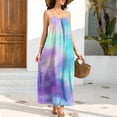 thumbnail image 6 of Gamivast Women Gradient Maxi Dress Tie Dye Print Sleeveless Spaghetti Strap Summer Beach Sundress Loose Fit Holiday Casual Flowy Boho Sun Dress Gown, 6 of 8