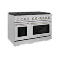 thumbnail image 3 of ZLINE 48 in. 6.7 cu. ft. Paramount Double Oven Gas Range with 8 Burner Cooktop in DuraSnow Stainless Steel (SGRS-48), 3 of 9