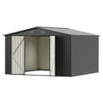 thumbnail image 5 of EASYHAWK 10FT x10FT Metal Outdoor Storage Shed, Heavy-Duty Steel Garden Shed with Lockable Doors for Backyard, 5 of 9