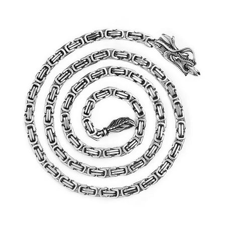 Hand Bracelet Chain Protective Carry Kit with Dragon Head Design, 39.8'' Long, Silver