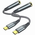 thumbnail image 1 of wonima11 USB Type C to 3.5mm Female Headphone Jack Adapter (2-Pack), USB C to Aux Audio Dongle Cable Cord Compatible with iPhone 17 16 15 Pro Max, Samsung Galaxy S25 S24 S23 S22 Ultra, Pixel, iPad Pro, 1 of 1