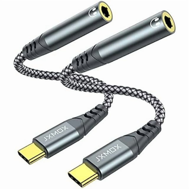 wonima11 USB Type C to 3.5mm Female Headphone Jack Adapter (2-Pack), USB C to Aux Audio Dongle Cable Cord Compatible with iPhone 17 16 15 Pro Max, Samsung Galaxy S25 S24 S23 S22 Ultra, Pixel, iPad Pro
