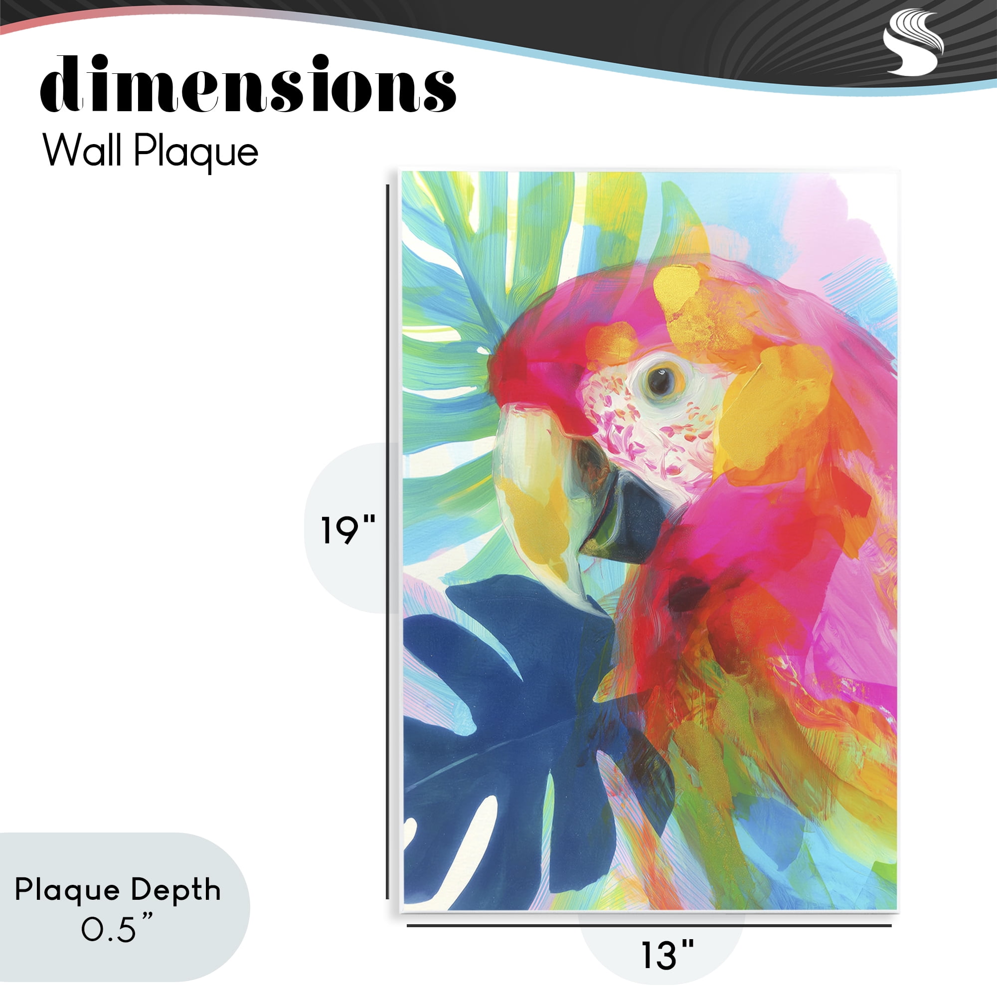 Stupell Industries Scarlet Macaw in Paradise Wall Plaque Art, design by Chromatic Storm Studio