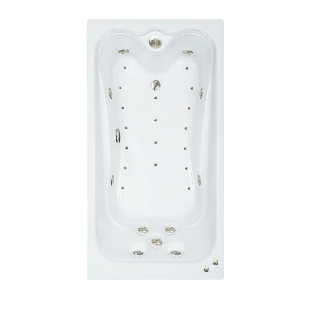 WaterTech Acrylic 60 in. x 36 in. Elite Series Drop-In Whirlpool and Air Bath Combination Tub - White