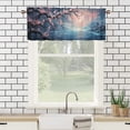 thumbnail image 3 of Cherry Blossom Kitchen Valance Curtains Japanese Style Full Moon Pink Flower Night Rod Pocket Window Valance for Living Room Bathroom Bedroom Kitchen 54 by 18 in, 1 Panel, 3 of 6