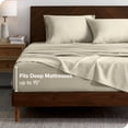 thumbnail image 4 of Bare Home Linen Sheet Set - Deep Pocket - Breathable - 3-Pieces - Twin, Natural, 4 of 6