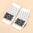 thumbnail image 7 of Skpblutn Glove Autumn Snowflake Decorated Knit Half Finger Winter Warm Gloves White One Size, 7 of 7