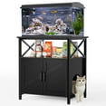 thumbnail image 4 of 20-29 Gallon Fish Tank Stand, Aquarium Stand with Cat Litter Box Enclosure, Black, 4 of 8