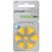 Power One No Mercury Hearing Aid Batteries Size 10, PR70 (120 Batteries) + 2 Cell Battery Keychain Kit