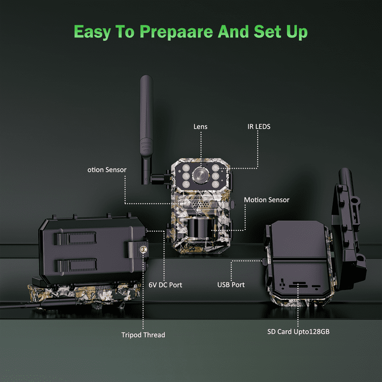 Security Camera Lemnoi Solar Powered 4G Wild Camera With Pre