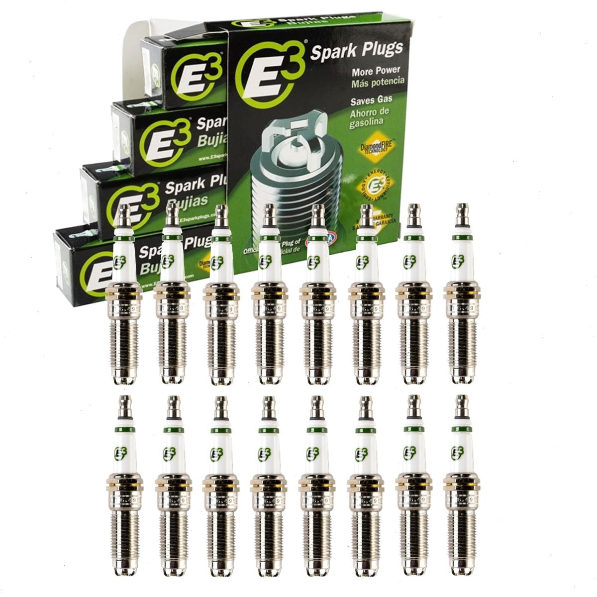 16 pc E3 Spark Plugs compatible with Jeep Grand Cherokee 6.4L V8 2018-2021