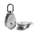 thumbnail image 1 of JCBIZ 2-Pack M50 Single Pulley Block Stainless Steel Heavy Duty Hardware Single Wheel Swivel Rigging Lifting Wheel Fixed Pulley for Wire Rope Loading 400kg, 1 of 4