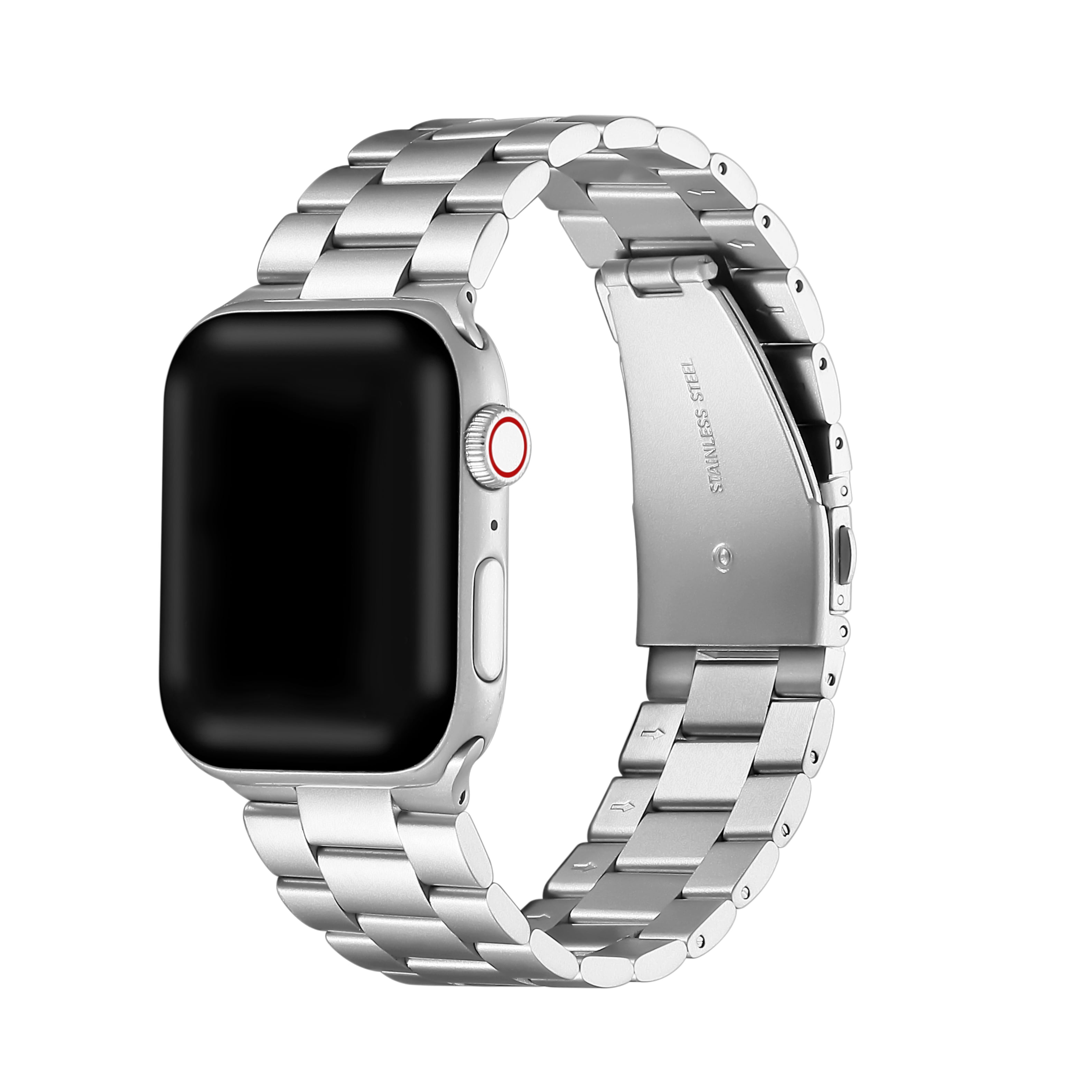 Sloan Silver Premium 3 Link Stainless Steel Band For Apple Watch Series 
