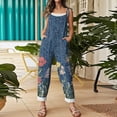thumbnail image 5 of Iaqnaocc Jumpsuits For Women Plus Size Vintage Floral Print Sleeveless Jumpsuits Rompers Casual Adjustable Strap Jumpsuits Trendy Overalls Yellow M, 5 of 7