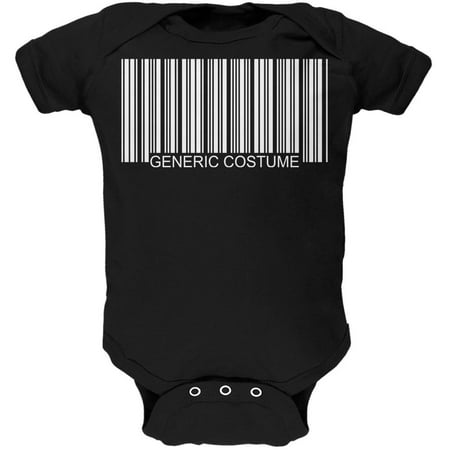 Halloween Generic Barcode Costume Black Soft Baby One Piece