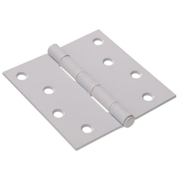 Carded - Square Full Mortise Hinges, White - 4 in.