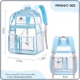 thumbnail image 2 of Mygreen Clear Backpack for womens Backpacks Elementary Bookbags Middle women bags Women Casual Daypack-Light Blue, 2 of 7