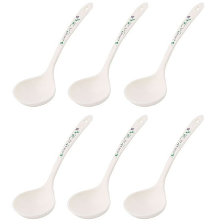 Plastic Ladle - Kitchenware Plastic Round Sauce Porridge Gravy Soup Rice Ladle Spoon Beige 6 Pcs