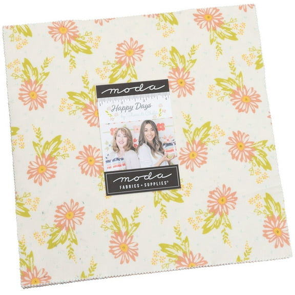 Happy Days Moda Layer Cake by Sherri & Chelsi ; 42 - 10" Precut Fabric Quilt Squares