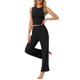 thumbnail image 4 of Conjunto de lounge para mujer INSPIRE CHIC, top sin mangas y pantalones, pijama sólido, talla XL, negro, 4 of 6