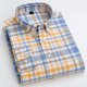 thumbnail image 2 of Camisa de cuello vuelto para hombre Camisa a cuadros de manga larga con botones de moda informal con bolsillo para el trabajo, 2 of 5