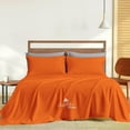 thumbnail image 2 of Couture Charm Hotel Luxury 500-TC Giza Cotton Olympic-Queen Size 4-Pcs Sheet Set Fits Upto 27-30" Deep Pocket (Solid, Orange), 2 of 4