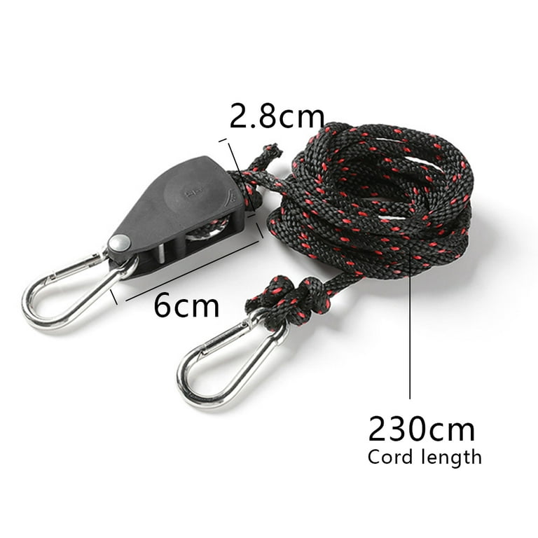 Rope Tie Downs, Straps Heavy Duty Adjustable Pulley Rope Clip Hanger for  Kayak Canoe(2-Pack) 