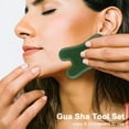 thumbnail image 2 of Juego de 2 tablas de piedra de jade para masaje facial, corporal y de cuello, ideal para relajación y cuidado personal., 2 of 6