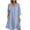 *Light Blue, variant on VBVC Women's Cotton Linen V Neck Tunic Dress , Casual 3/4 Sleeve Summer Shift Dress For Women , Ladies' Button Down Mini Dresses with Pockets,Army Green,S-2XL
