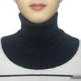 thumbnail image 2 of Trayknick Men's Knitted Scarf Cold-Proof Versatile Keep Warmth All-match Solid Color Elastic Neck Cover for Winter Black, 2 of 13