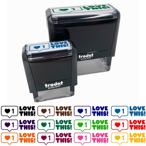 Love This Heart Speech Bubble Teacher Student School Self-Inking Rubber Stamp Ink Stamper - Black Ink - Small 1-1/2 Inch