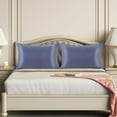 thumbnail image 2 of PiccoCasa 2 Pcs Satin Pillowcase Zippered Silky Sateen, King Slate Gray, 2 of 7