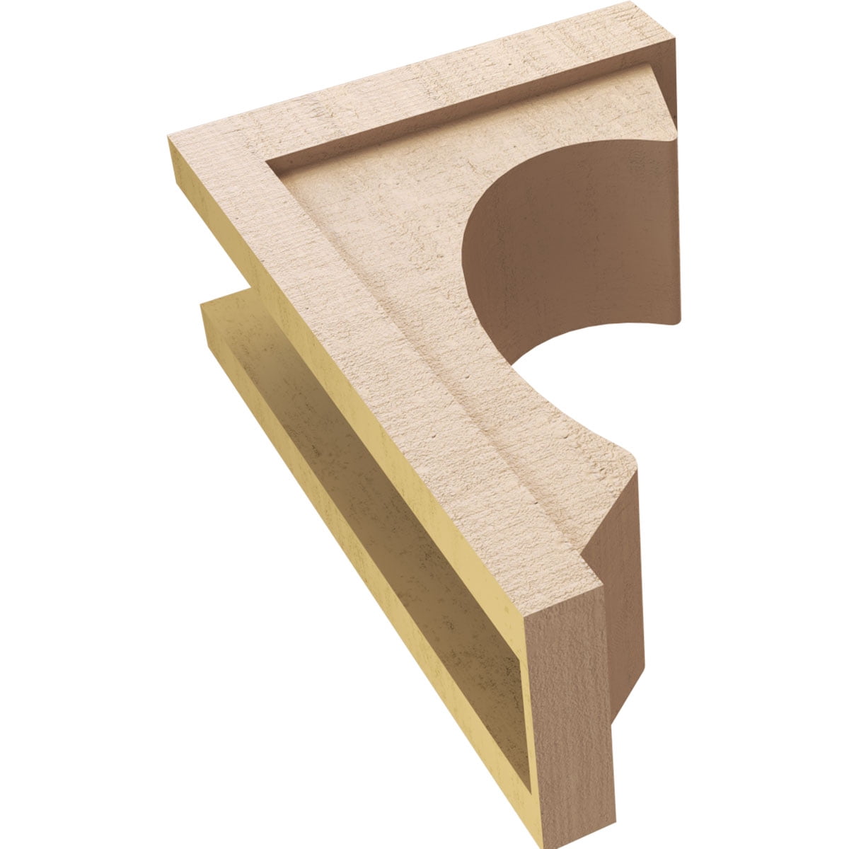 7"W x 14"D x 21"H Classic Emerson Rough Cedar Woodgrain TimberThane Corbel, Primed Tan