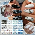 thumbnail image 7 of Marbled Floral Nail Water Stickers Full Wrap Self Gel Polish Strips Decals For Women And Girls, 7 of 7