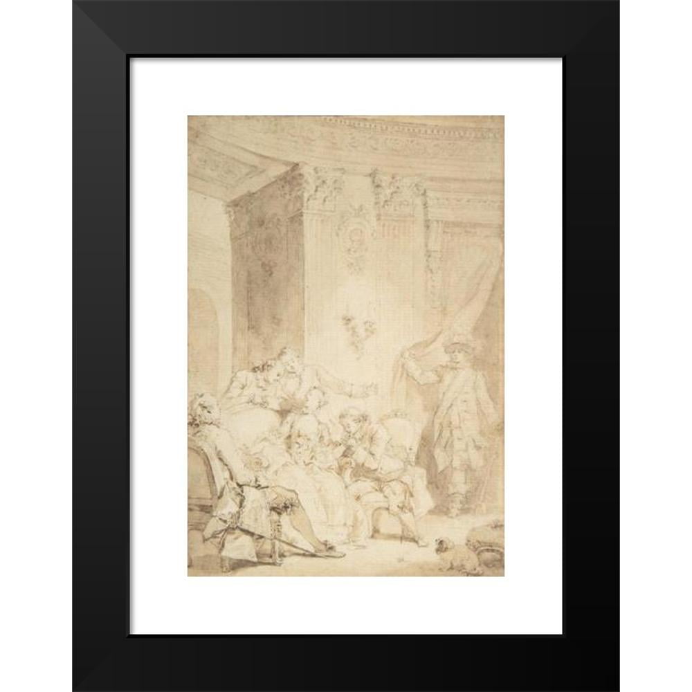 Jean-Honoré Fragonard 18x24 Black Modern Framed Museum Art Print Titled - The Husband-Confessor (ca. 1770)