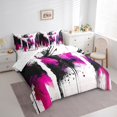 thumbnail image 3 of Manfei Splatter Watercolor 7 Pieces Bedding Comforter Set,Black Pink Full Bedding Set Lightweight,Abstract Artwork Fitted Sheet Flat Sheet,Super Cozy Teenager Bedroom Decor,Reversible, 3 of 6